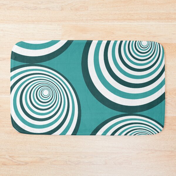 Item preview, Teal white circle Spiral tunnel retro roundel design designed and sold by ModSupporters.