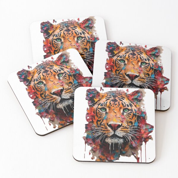 Item preview, Desenho de um tigre, splash, cores vibrantes, arte digital designed and sold by afpnegocios.