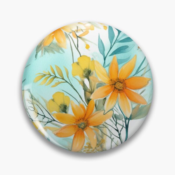 Artikelvorschau, Fröhliches türkisfarbenes Blumen-Aquarellmuster entworfen und verkauft von DaisyMarroquin.