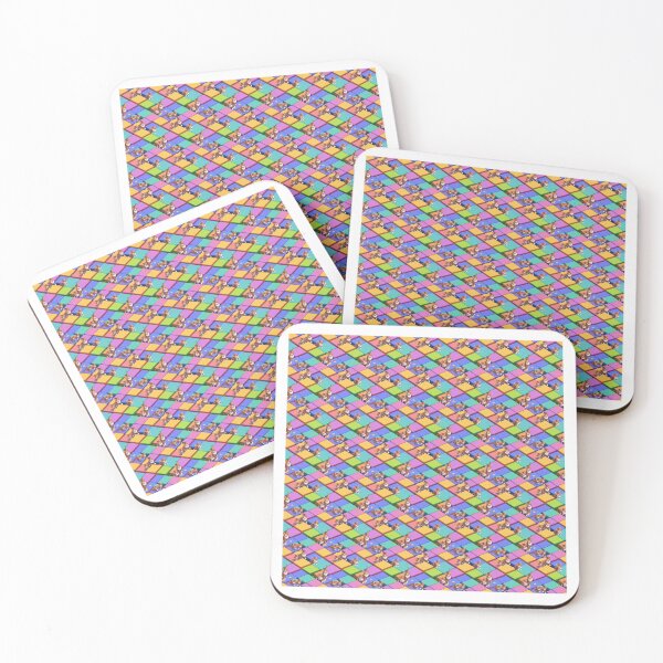 Item preview, Isometric Pastel Cubes and Orange Cat Pattern designed and sold by Aaron2610.