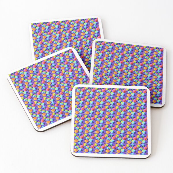 Item preview, Isometric Cubes and Calico Cat Pattern on Blue Background designed and sold by Aaron2610.