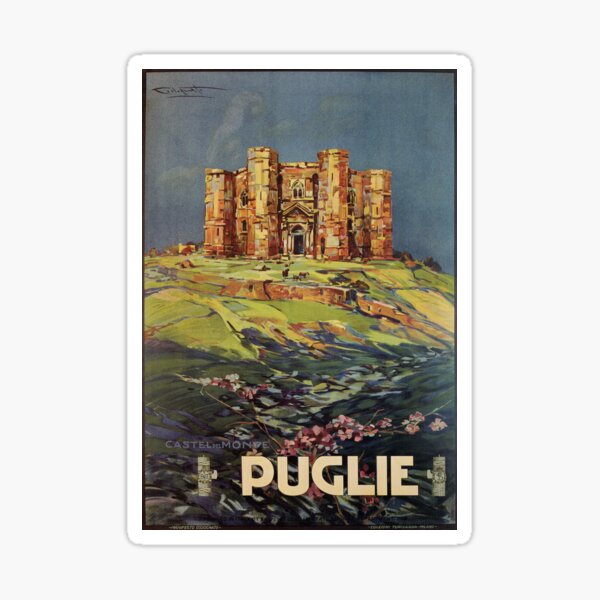 Item preview, Apulia Castle del Monte vintage Italian travel ad designed and sold by aapshop.