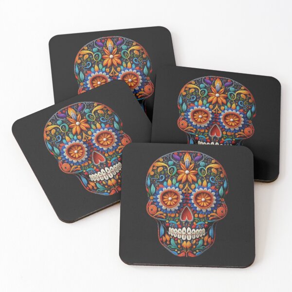 Item preview, Deluxe design made of embroidery skull textile Day of the Dead, Dia de los Muertos designed and sold by Tio-Tecun.