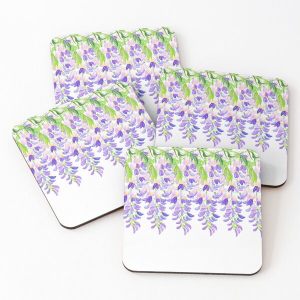 Item preview, Blooming Purple Wisteria Pattern - Botanical Watercolor Illustration designed and sold by Wolshebnaja.