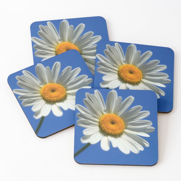 Item preview, Big chamomile on blue sky background designed and sold by olena2552.