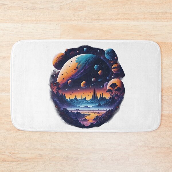 Item preview, Celestial Landscape with planets and nebulas designed and sold by AccendoStore.