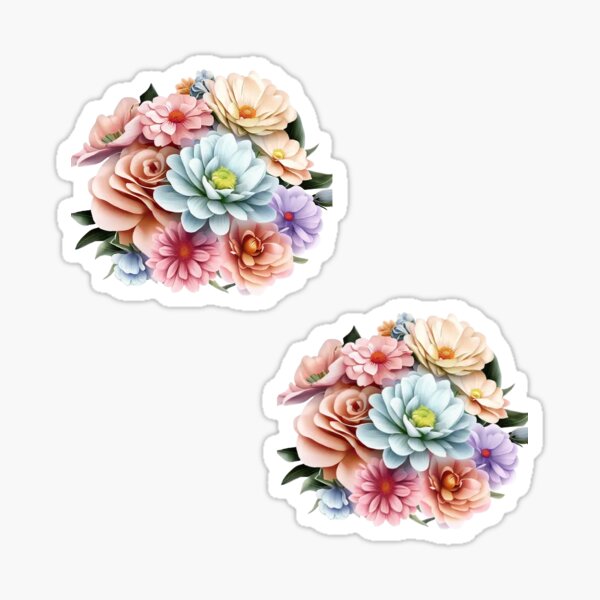 pink classic flowers, sticker pack,flower,Flower stickers for children and  adults Sticker for Sale by CirJan
