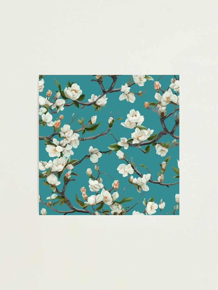 Thumbnail 1 of 3, Photographic Print, Ephemeral Garden, the delicacy of Almond Blossoms designed and sold by LoversCovers.