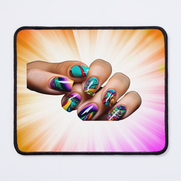 Item preview, Colorful Nails Delight - Cute Nail Art Design for Style Lovers designed and sold by RIAiCreations.