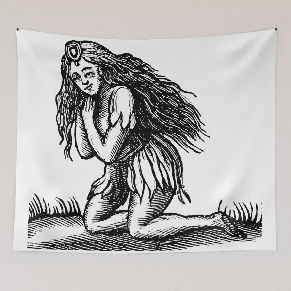 Item preview, Medieval Green Woman Woodcut designed and sold by Pixelchicken.