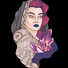 « sorcière Fille avec le hibou et le cristal » par Galbrin