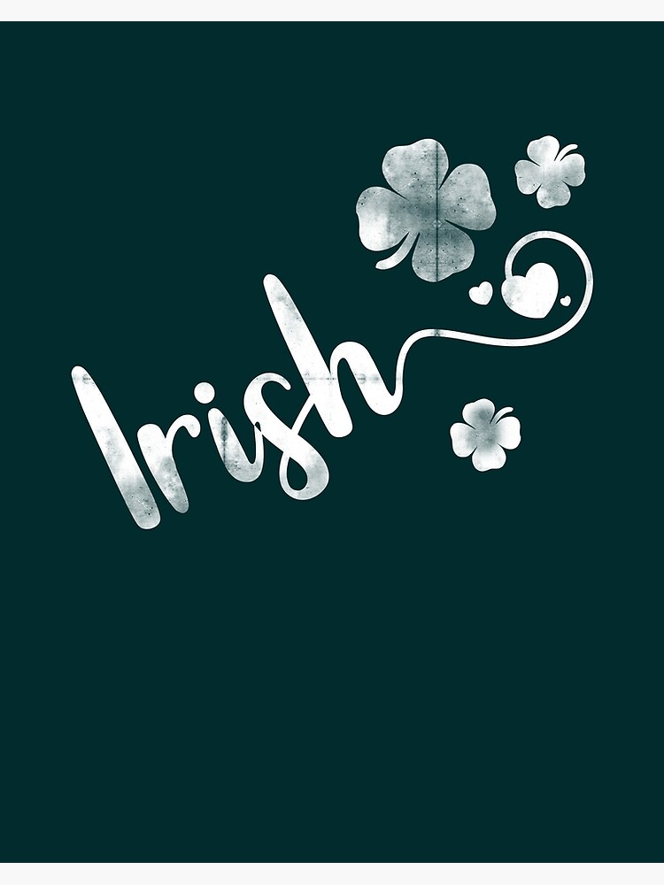 Cropped St. Patricks Day Irish Shamrock College Font Lucky Printed