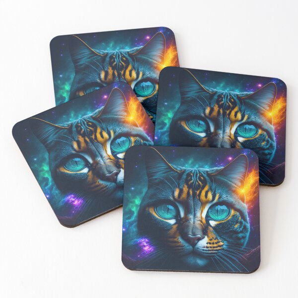Item preview, Cosmic cat gaze visionary art designed and sold by ZenStickConcept.
