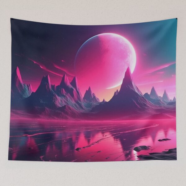 Item preview, Radiant Mountains: Synthwave Bliss designed and sold by Mullet Monkey.