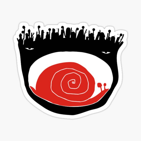 face with red snail mouth Sticker