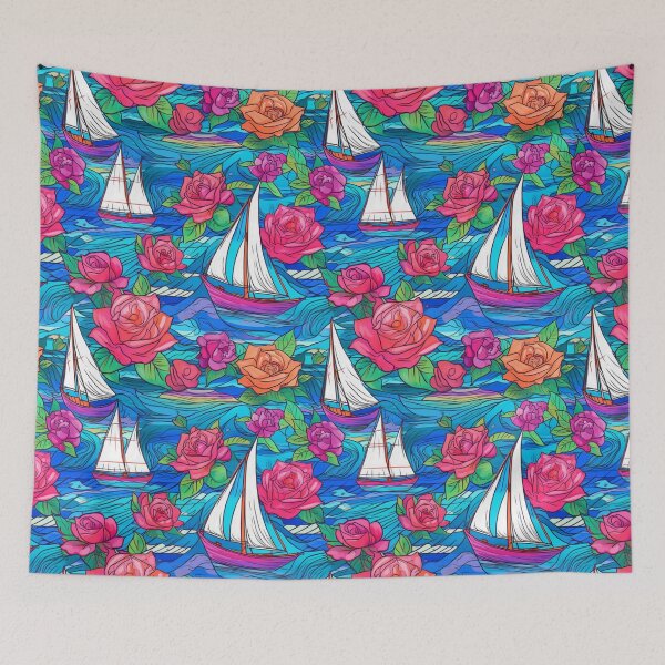 Item preview, Sailing boats pattern designed and sold by BloodRubyz.