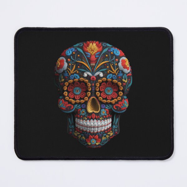 Item preview, Deluxe design made of embroidery skull textile Day of the Dead, Dia de los Muertos designed and sold by Tio-Tecun.