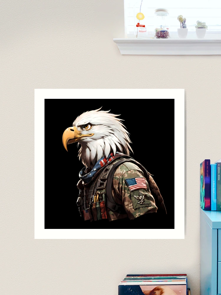 Eagle Fighter Pilot 4th of July Memorial Day Tribute 8k Art Print