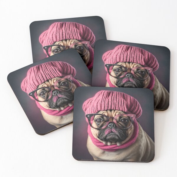 Item preview, Cachorro Pug de oculos pink. designed and sold by afpnegocios.