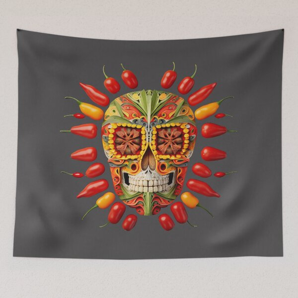 Item preview, Deluxe design made of embroidery skull textile Day of the Dead, Dia de los Muertos designed and sold by Tio-Tecun.