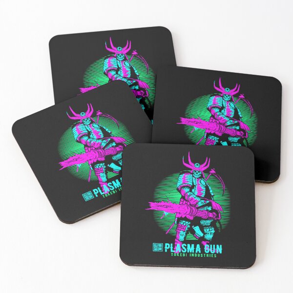 Artikelvorschau, Plasma MiniGun Samurai Retro Totenkopf entworfen und verkauft von tokebi-skulls.