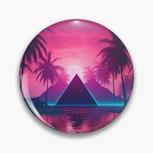 Item preview, Retro Utopia: Synthwave Bliss in the Cyber Oasis designed and sold by Mullet Monkey.