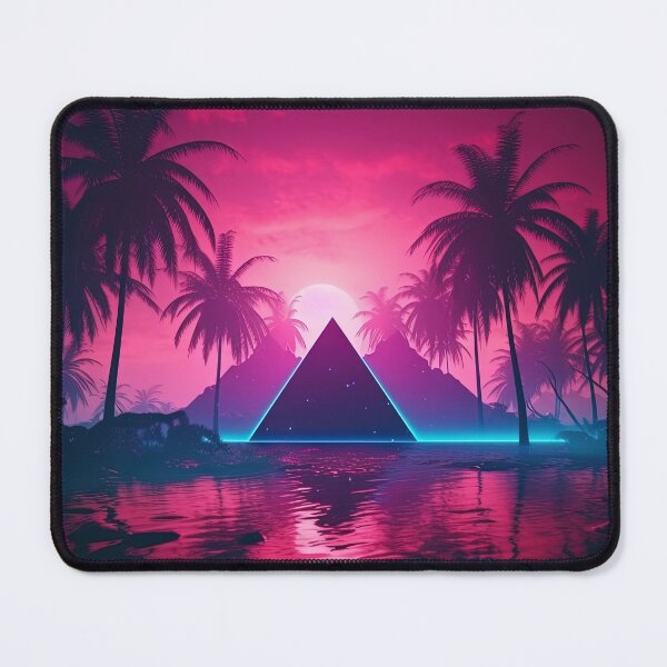 Item preview, Retro Utopia: Synthwave Bliss in the Cyber Oasis designed and sold by Mullet Monkey.