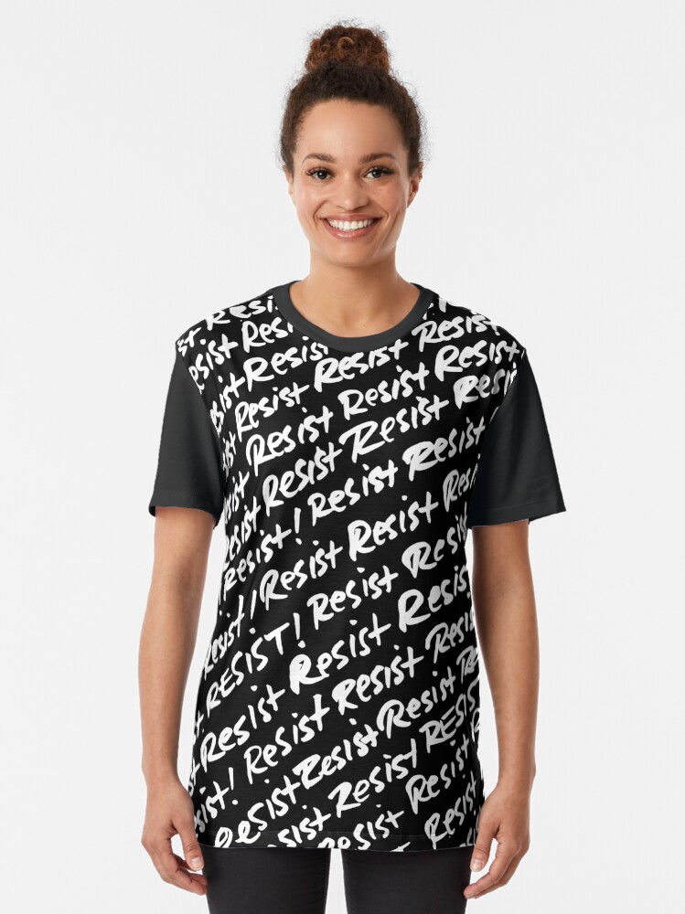 Alternate view of Resist - W&B Graphic T-Shirt