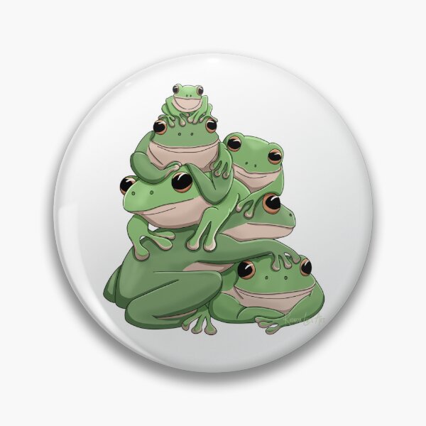 Item preview, Green Frog Pile designed and sold by RhondaLuluArt.