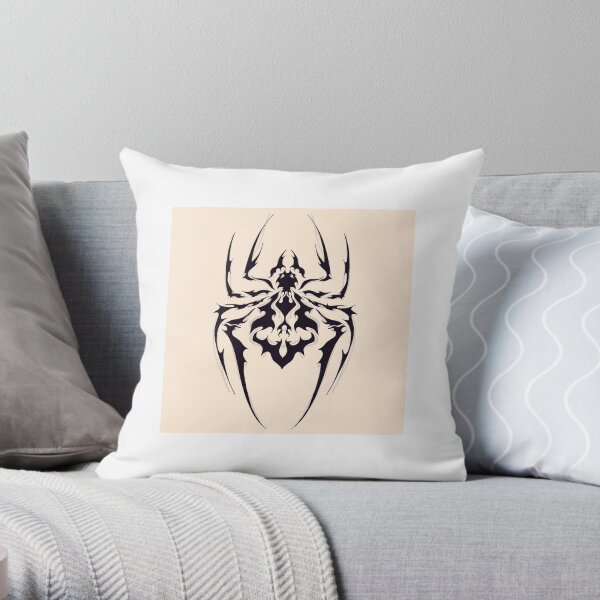 Beige spider Throw Pillow