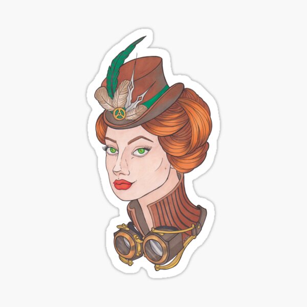 Chica steampunk Pegatina