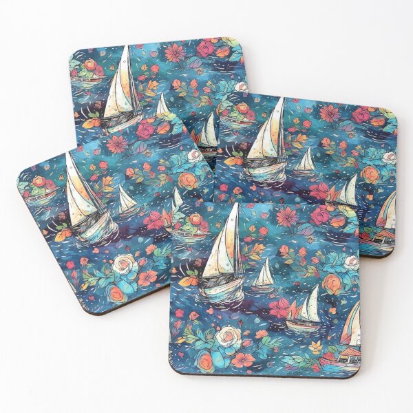 Item preview, Sailing boats pattern designed and sold by BloodRubyz.