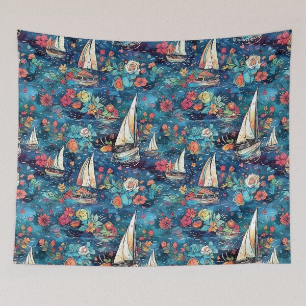 Item preview, Sailing boats pattern designed and sold by BloodRubyz.