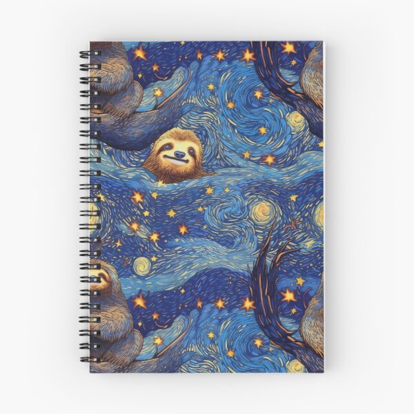 Item preview, Starry night of happy sloths designed and sold by Viking-Samurai.