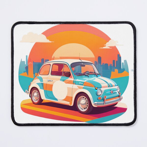 Item preview, Retro Ride: Colorful Fiat 500 in the Sunrise designed and sold by WASjourney.