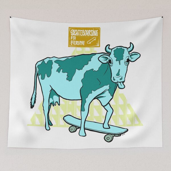 Item preview, Cow Skateboarding perfect gift designed and sold by motylanoga.