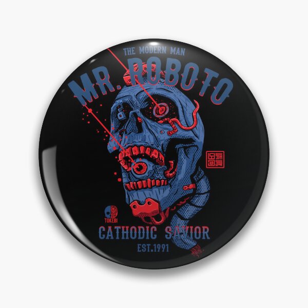 Item preview, Mr. Roboto Cyberpunk Sci-Fi Skull designed and sold by tokebi-skulls.