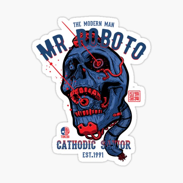 Mr. Roboto Cyberpunk Sci-Fi Skull Sticker