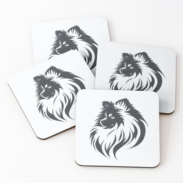 Item preview, Hairy Keeshond Dog Logo in Stylized Art - Dog Face Logo designed and sold by Woof-n-Wear.