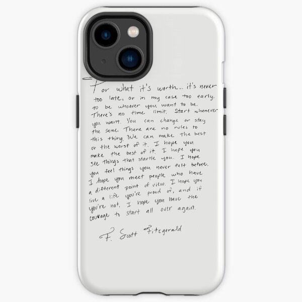 F Scott. Fitzgerald quote iPhone Tough Case
