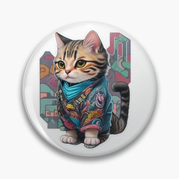 Item preview, Adorable kimono-clad cat radiating stylish charm stickers and more. designed and sold by mefirefire.