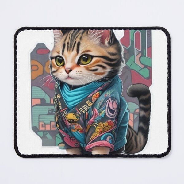 Item preview, Adorable kimono-clad cat radiating stylish charm stickers and more. designed and sold by mefirefire.