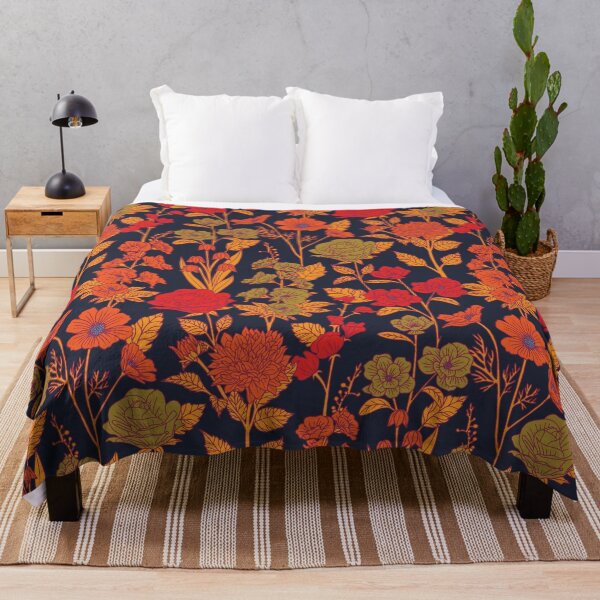 Item preview, Dark Red, Orange, Green & Navy Floral designed and sold by somecallmebeth.