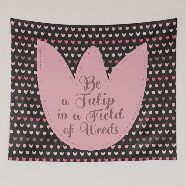 Item preview, Sweet Simple Pink Tulip Pattern - dark background designed and sold by MagaliC.