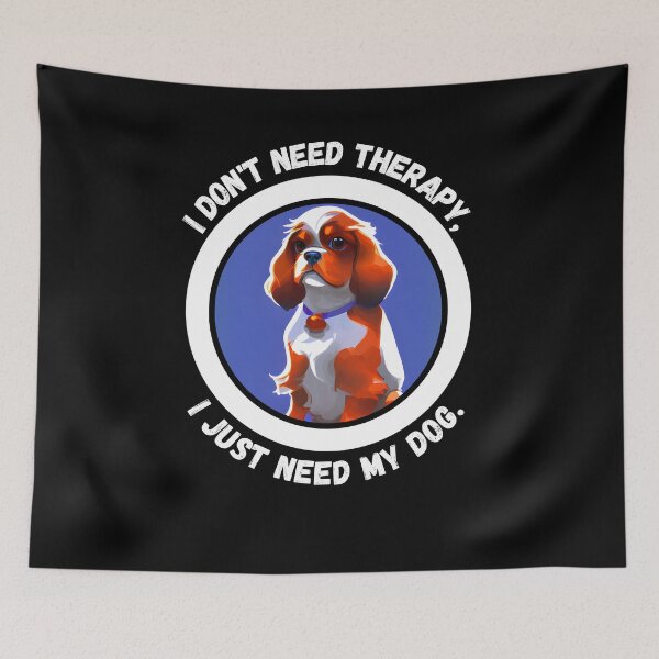 Item preview, Cavalier King Charles Spaniel - My Dog is My Therapy - Ai Generated Image designed and sold by Mechanical-Artt.