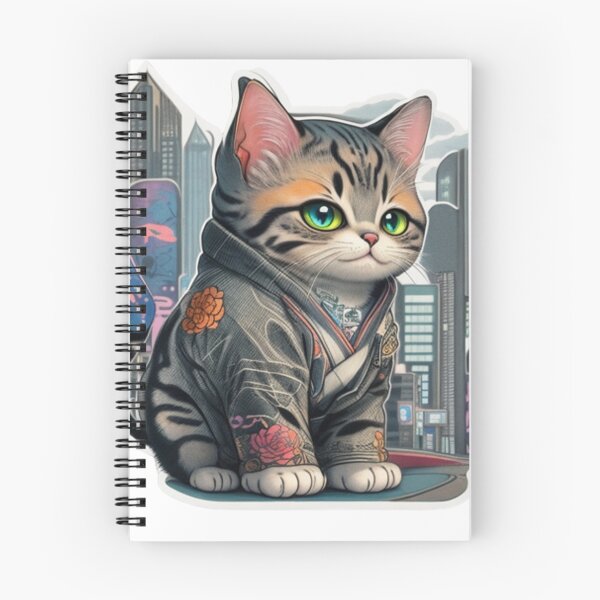 Item preview, Adorable kimono-clad cat radiating stylish charm stickers and more. designed and sold by mefirefire.