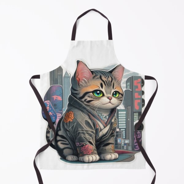 Item preview, Adorable kimono-clad cat radiating stylish charm stickers and more. designed and sold by mefirefire.