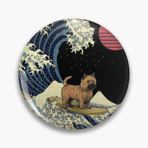 Item preview, Norwich Terrier Kanagawa Japanese Surfing Wave designed and sold by rafaeltto.