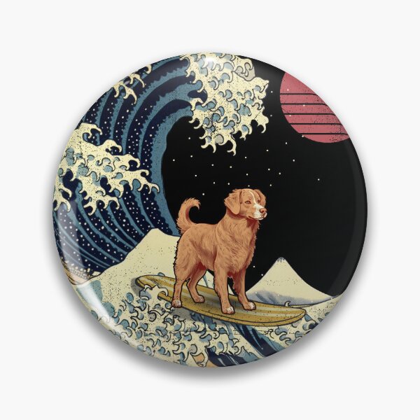 Item preview, Nova Scotia Duck Tolling Retriever Toller Kanagawa Japanese Surfing Wave designed and sold by rafaeltto.