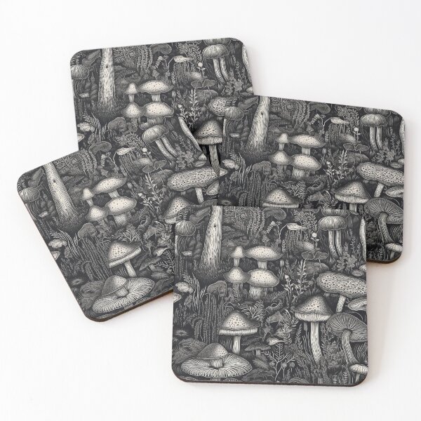 Item preview, Black & White Mushrooms designed and sold by PietyandDesire.